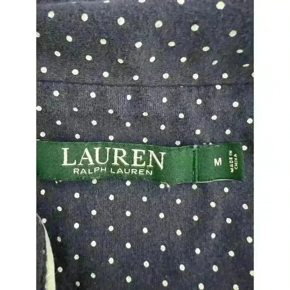 LAUREN RALPH LAUREN Womens Printed Pajama Top Only,1-Piece Size:Medium, Blue Dot - Picture 9 of 9